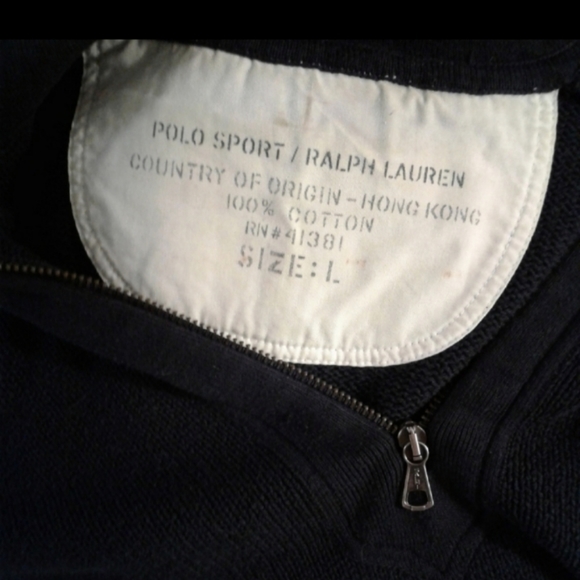 Polo Ralph Lauren Sport Mens L Pullover 1/2 Zip sailors knitted Sweater navy - Picture 6 of 7